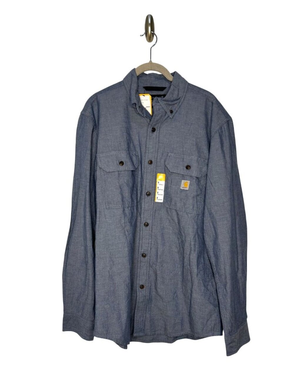 NWT Carhartt Loose Fit Lightweight Chambray Shirt Mens S Blue Long Sleeve